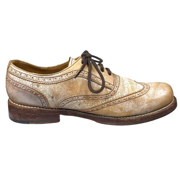 Bed Stu Men’s Lita Tan Distressed Leather Wingtip Oxford Size US 8.5 - Picture 4 of 11